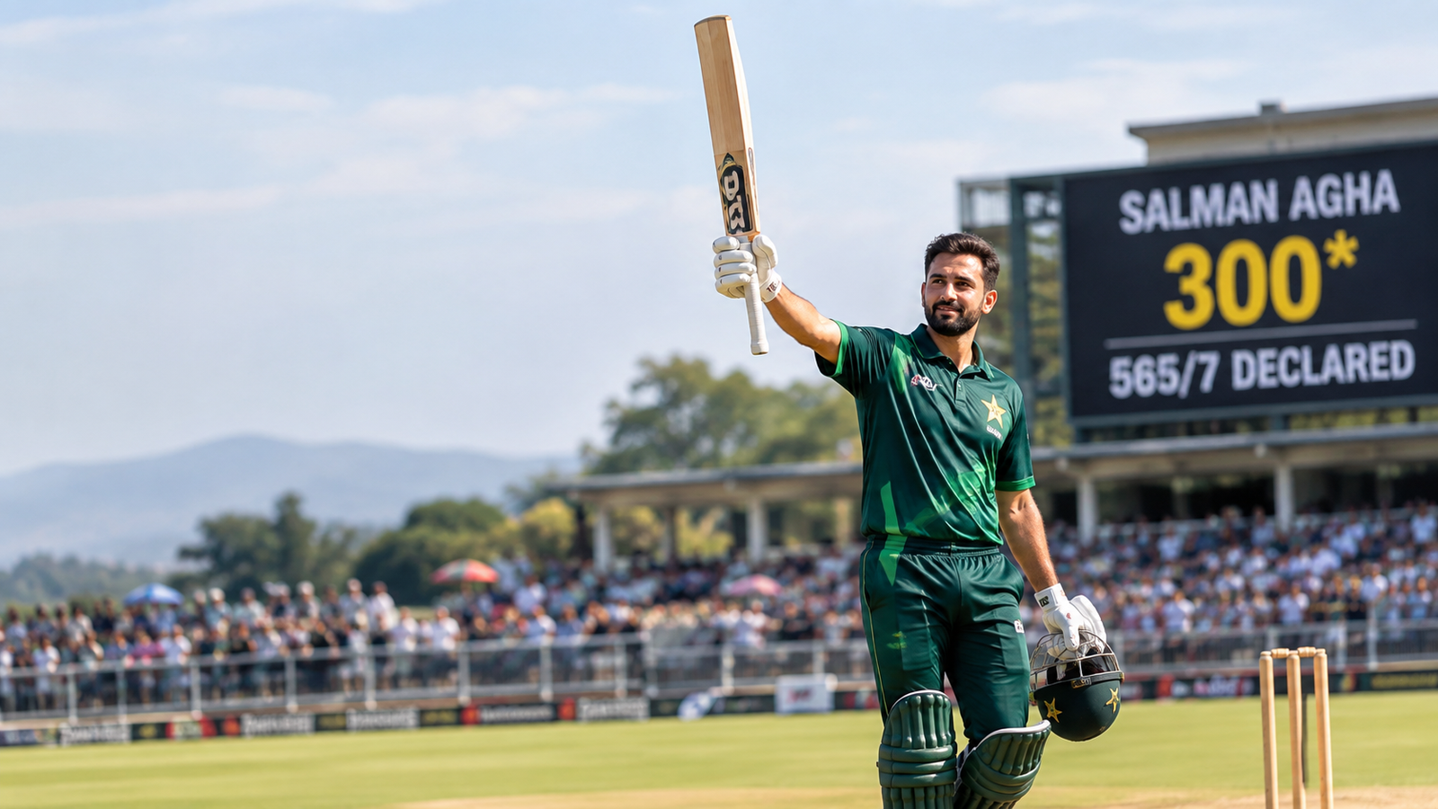 Salman Agha Responds to Test Setback With Stunning Unbeaten 300