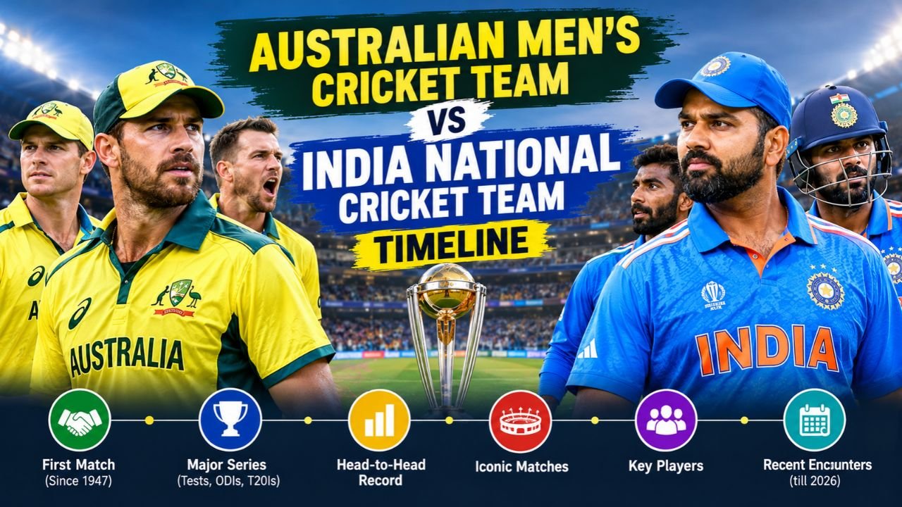 Australian Men’s Cricket Team vs India National Cricket Team Timeline