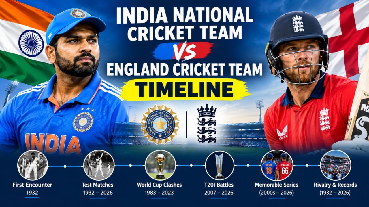 India National Cricket Team vs England Cricket Team Timeline